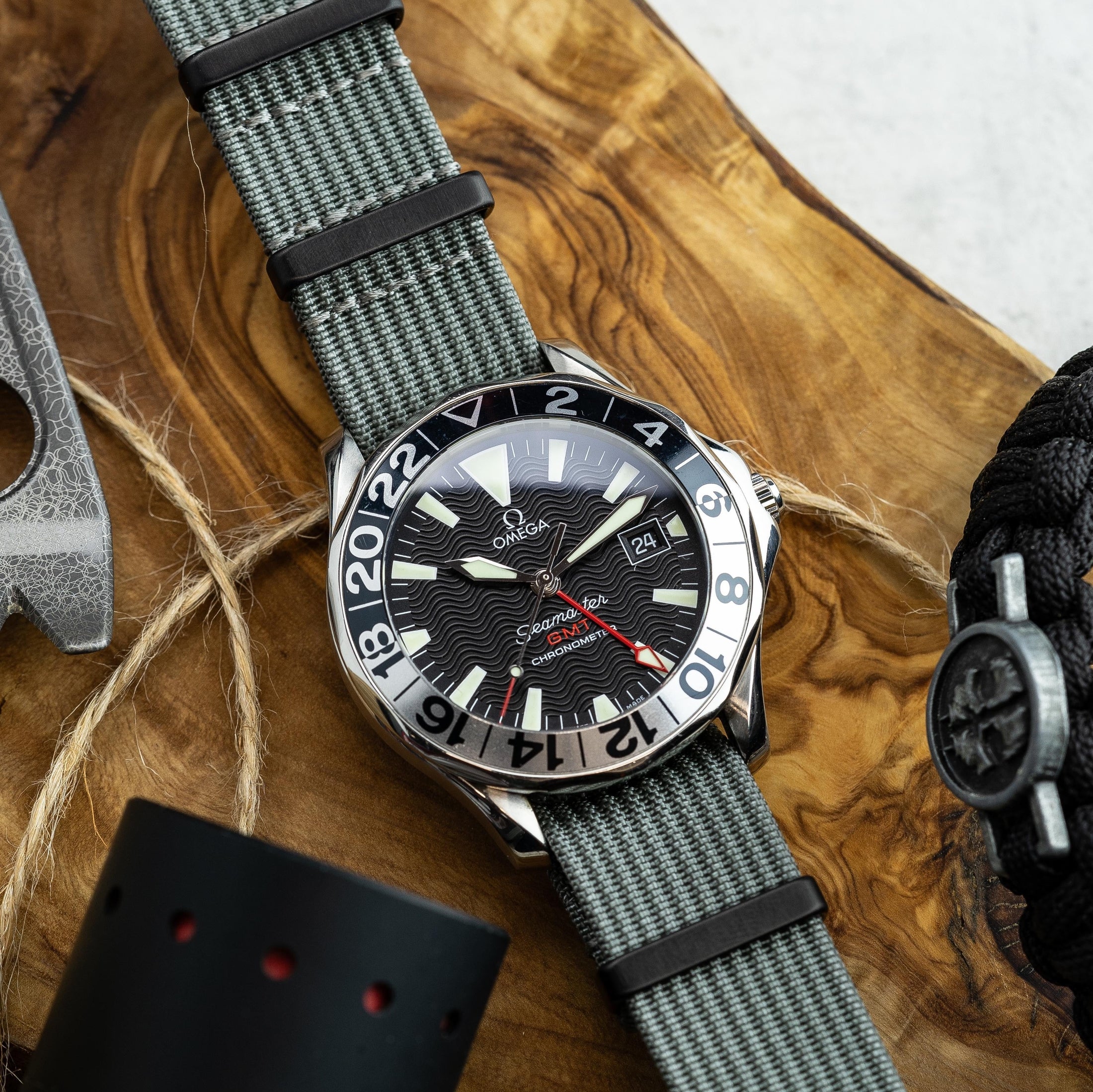 The Ryedale Ribbed Nylon Watch Strap - Grey