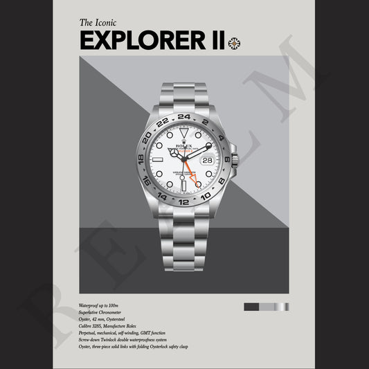 'The Iconic' Watch Print Series - Rolex Explorer II - Polar Dial