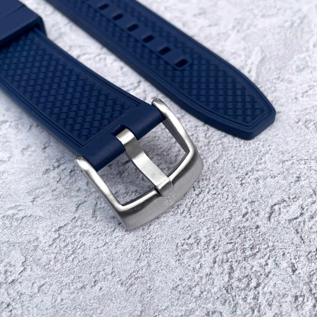 The Flaxby FKM Rubber Watch Strap - Blue