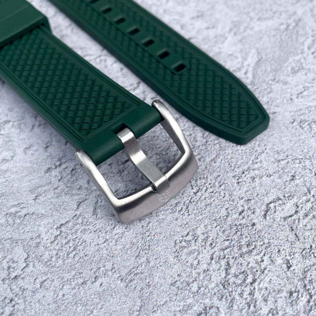 The Flaxby FKM Rubber Watch Strap - Green