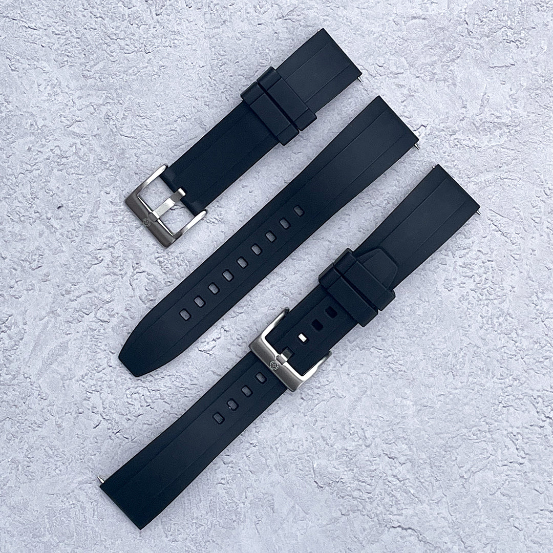 The Fulford FKM Rubber Watch Strap - Black