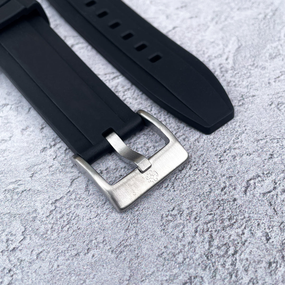 The Fulford FKM Rubber Watch Strap - Black