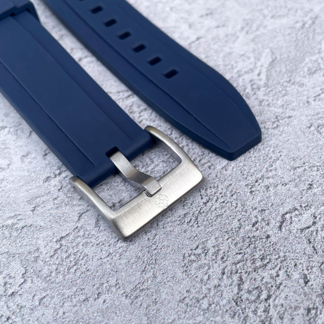 The Fulford FKM Rubber Watch Strap - Blue