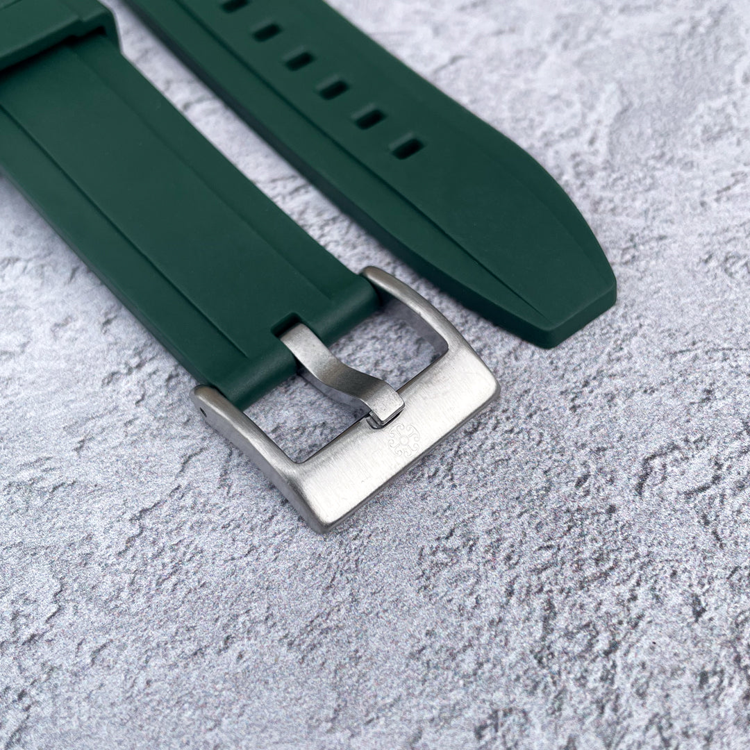 The Fulford FKM Rubber Watch Strap - Green