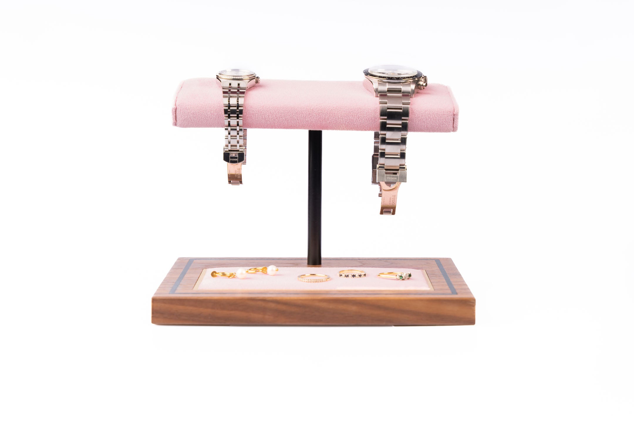 The Foxton Watch Stand - Rose Pink & American Black Walnut