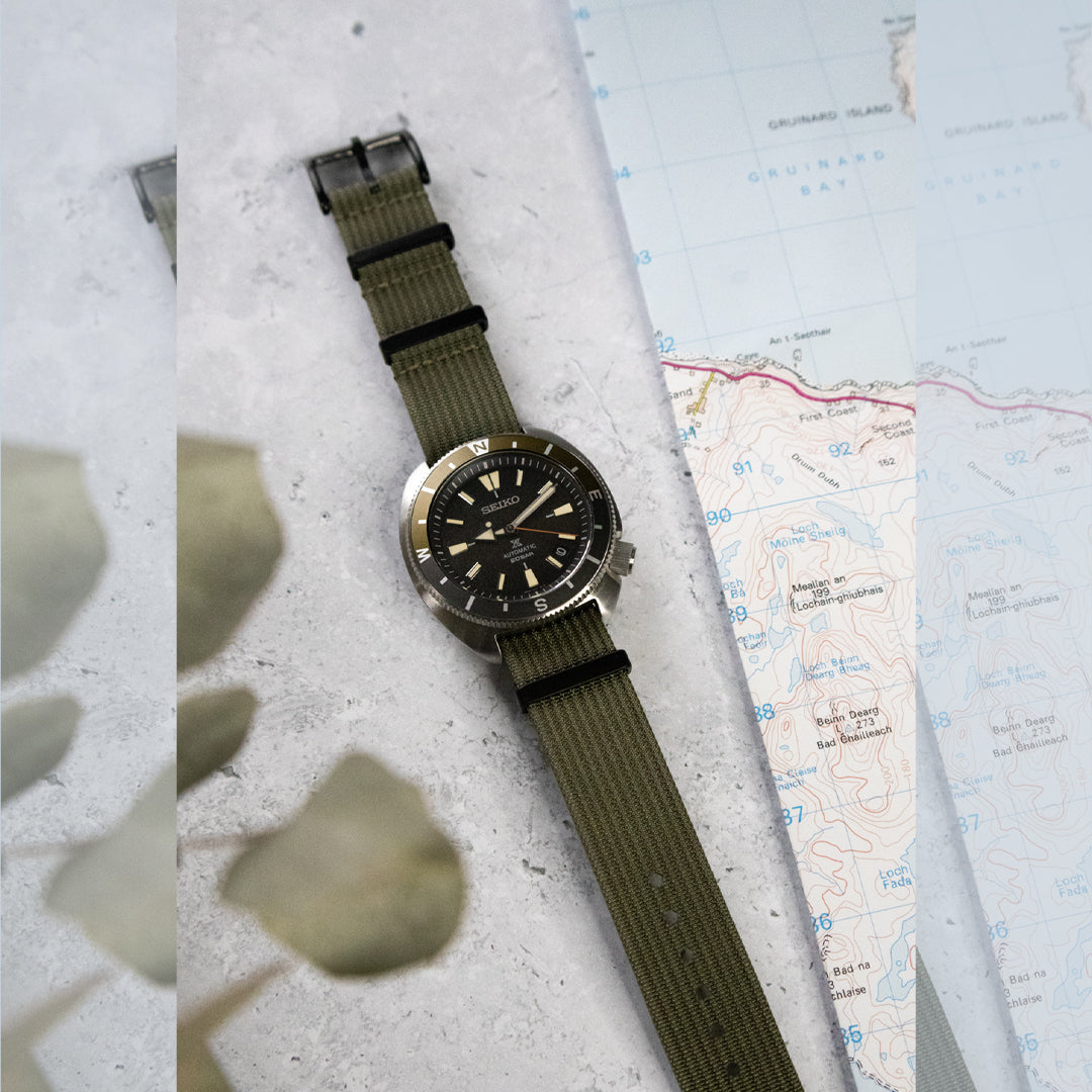 The Ryedale Ribbed Nylon Watch Strap - Army Green