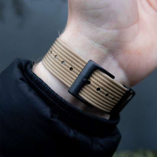 The Ryedale Ribbed Nylon Watch Strap - Mocha