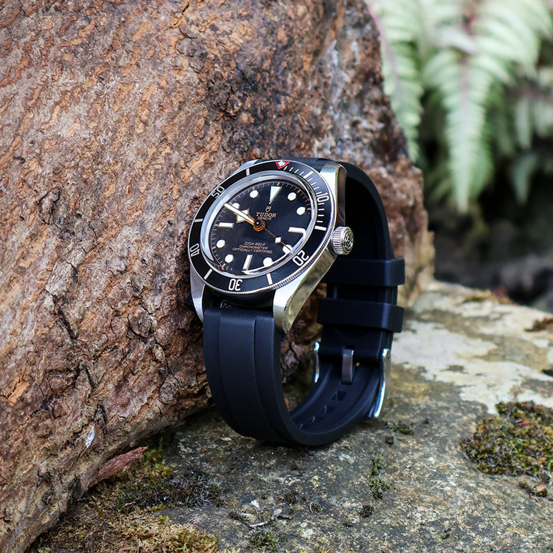 The Fulford FKM Rubber Watch Strap - Black