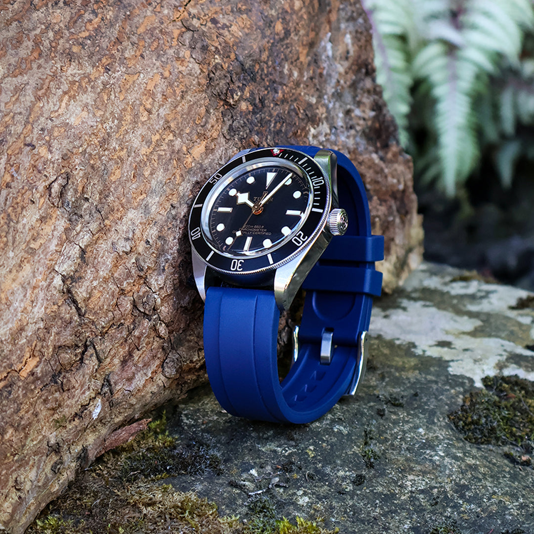 The Fulford FKM Rubber Watch Strap - Blue