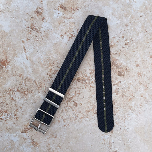 The Wharfedale Woven Nylon Watch Strap - Blue & Green