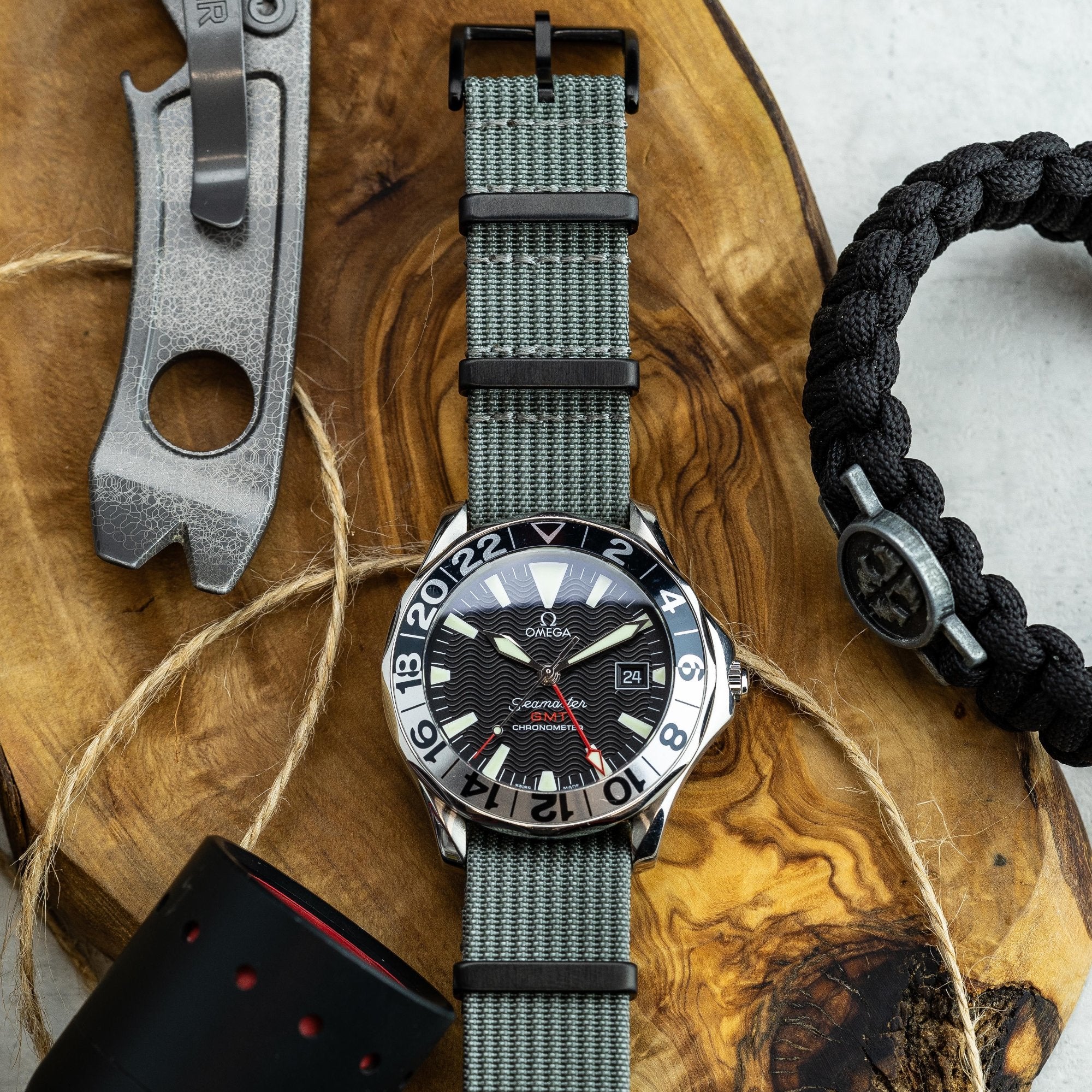 The Ryedale Ribbed Nylon Watch Strap - Grey